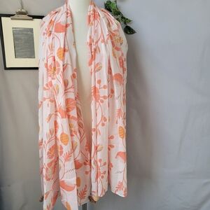 Serena & Lily Floral Tassel Throw Scarf 45.5" x 80"